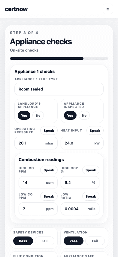 certnow CP12 wizard review and issue screen